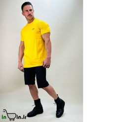 تیشرت بدنسازی زرد مردانه مدل نایک کد 23552