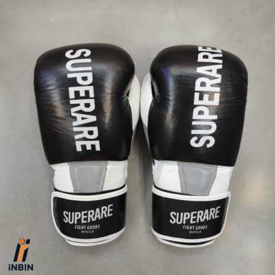 دستکش بوکس چرم SUPERARE آتل‌دار مشکی مدل فیدل تهران