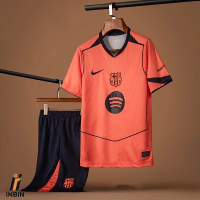 کیت سوم بارسلونا 2026 نارنجی جدید ورژن هواداری