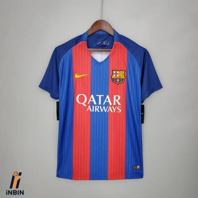 لباس اول بارسلونا مسی 2016 کلاسیک ورژن کیت پلیری