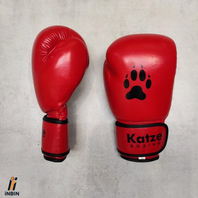 خرید دستکش بوکس قرمز چرم Katze جدید مدل ببر کد 70731